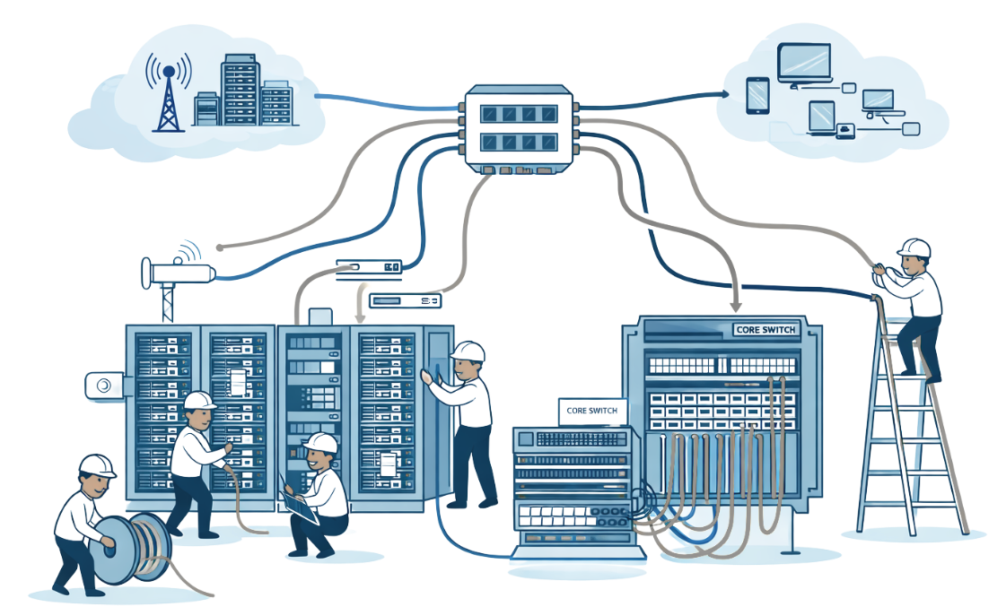 Network infrastructure illustration